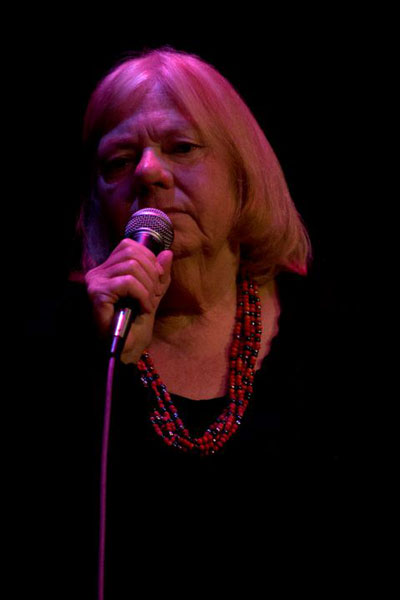 Cloudfire: Janet playing didjeridu, Gualala Arts Center, June, 2011